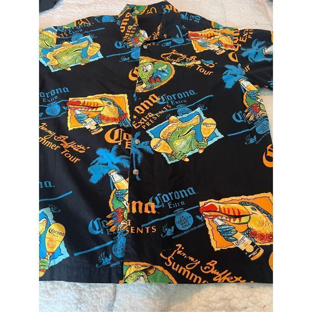 Corona beer all over‎ print button-down short sleeve shirt